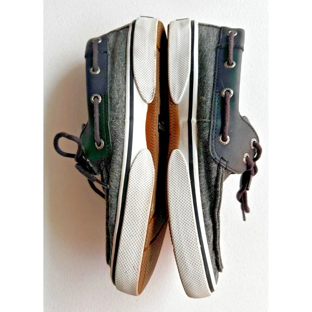 Sperry Top Sider Boat Shoes Mens 8 Dark Gray 2 Eye Lace Up STS23000 Preppy Nauti